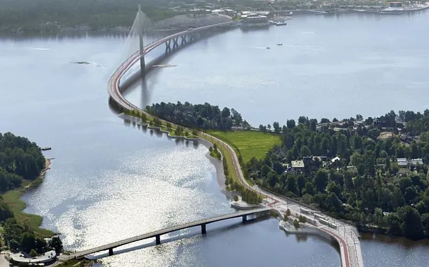 Puente para ciclistas y peatones en Finlandia.