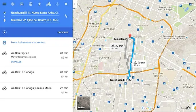 El Google Maps para bicicletas llega a Ciudad de México