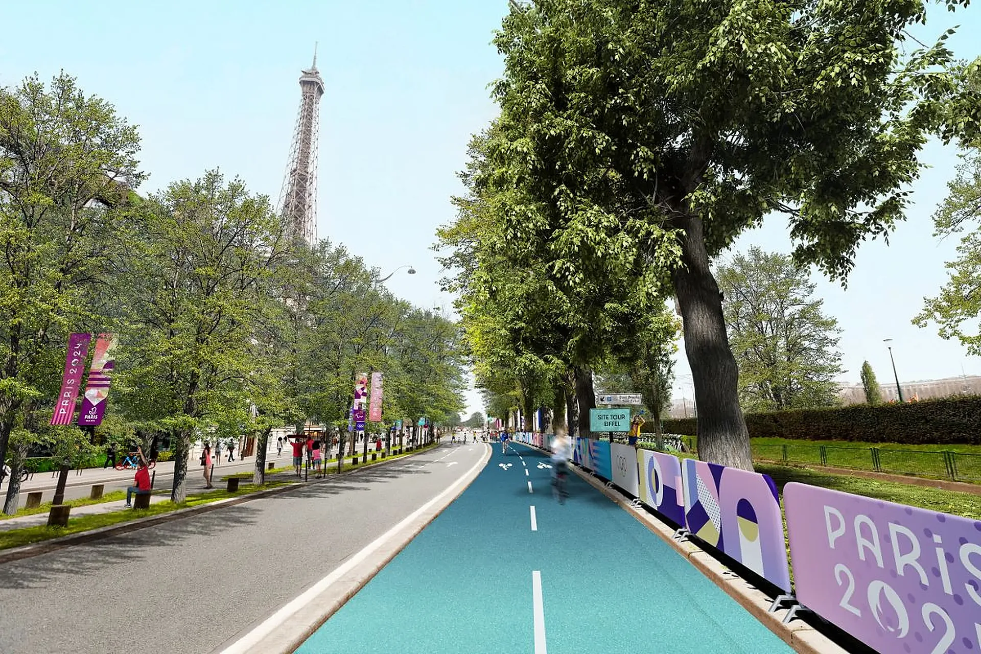 Futuro carril bici en el muelle Jacques Chirac de París (foto: Ville de Paris).