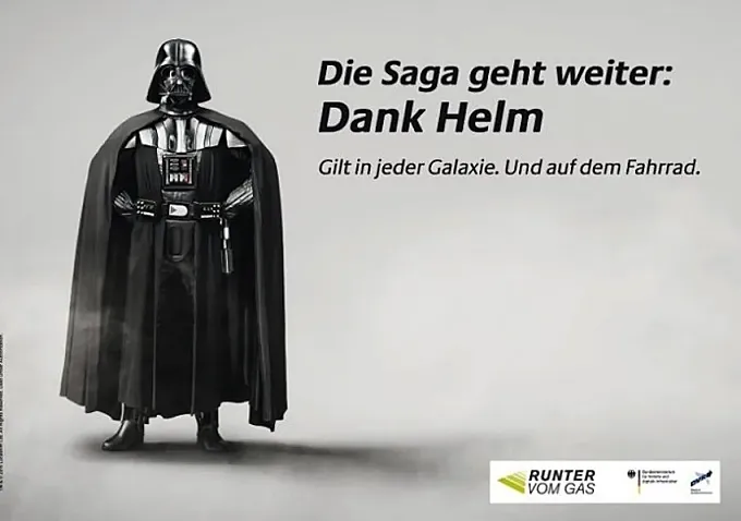Darth Vader anima a los ciclistas alemanes a usar el casco
