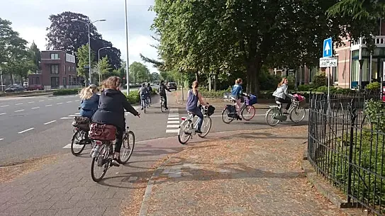 Ciclistas en los Países Bajos.