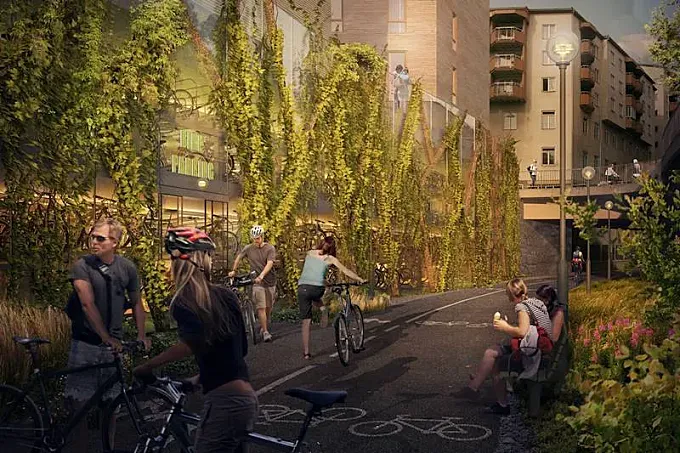 El párking más moderno de Estocolmo, sólo para bicis