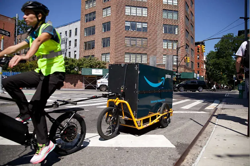 Bicicleta de carga de Amazon en Nueva York