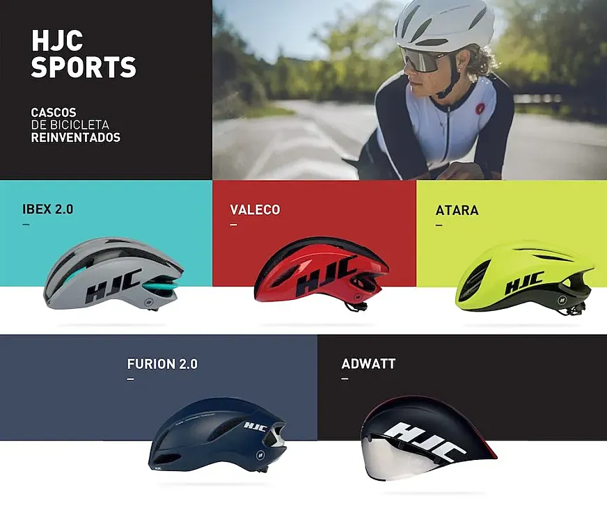 Algunos de los cascos de HJC que puedes encontrar en CDC Sport.