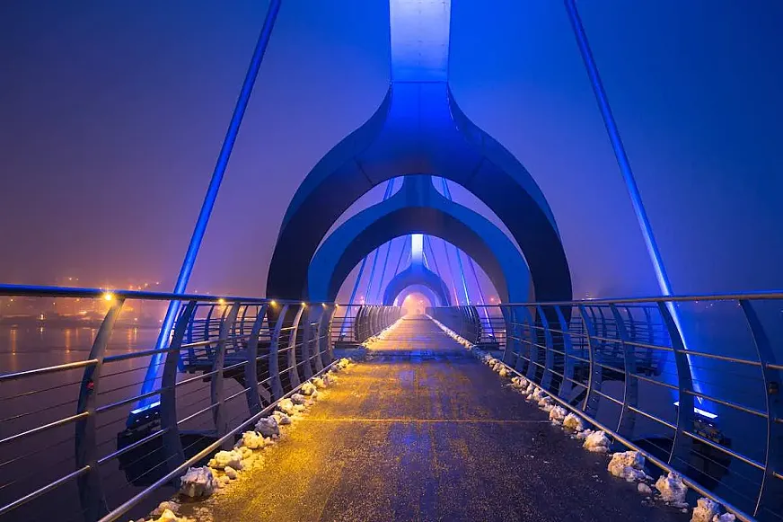 El puente peatonal y ciclista de Sölvesborg (Suecia).