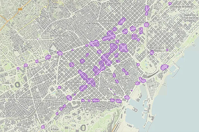 Este es el mapa de los puntos negros ciclistas de Barcelona