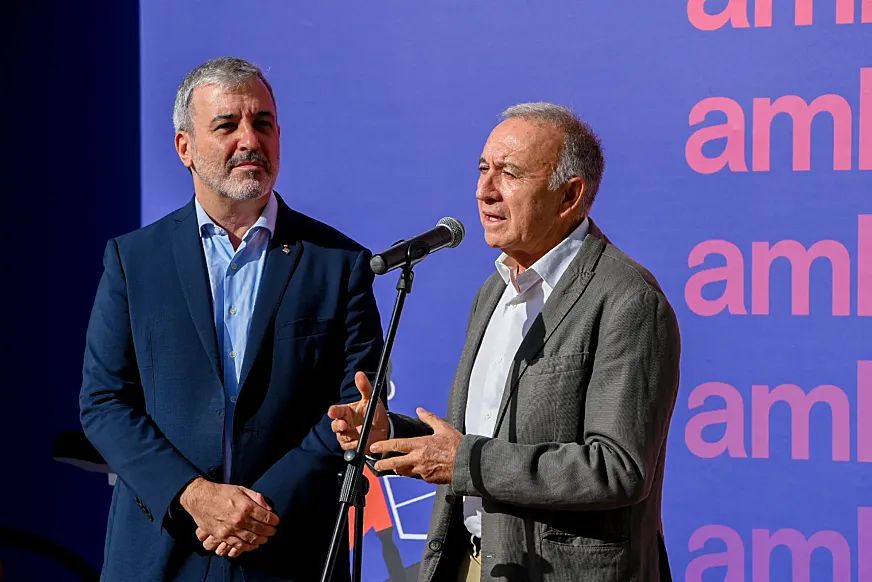 Antoni Poveda y Jaume Collbini en la presentación de AMBici.