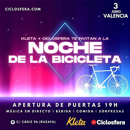 Kleta y Ciclosfera te invitan a la Fiesta del Día de la Bicicleta en Valencia... ¡apúntate!