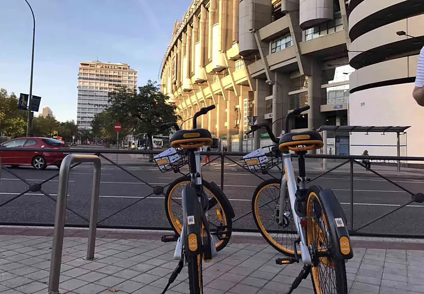 Bicicletas de oBike en Madrid.