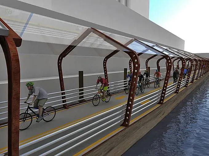 RiverRide: así sería el carril bici flotante sobre el río de Chicago