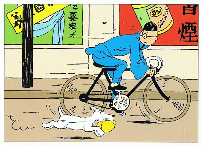 Tintín: el reportero total… y ciclista