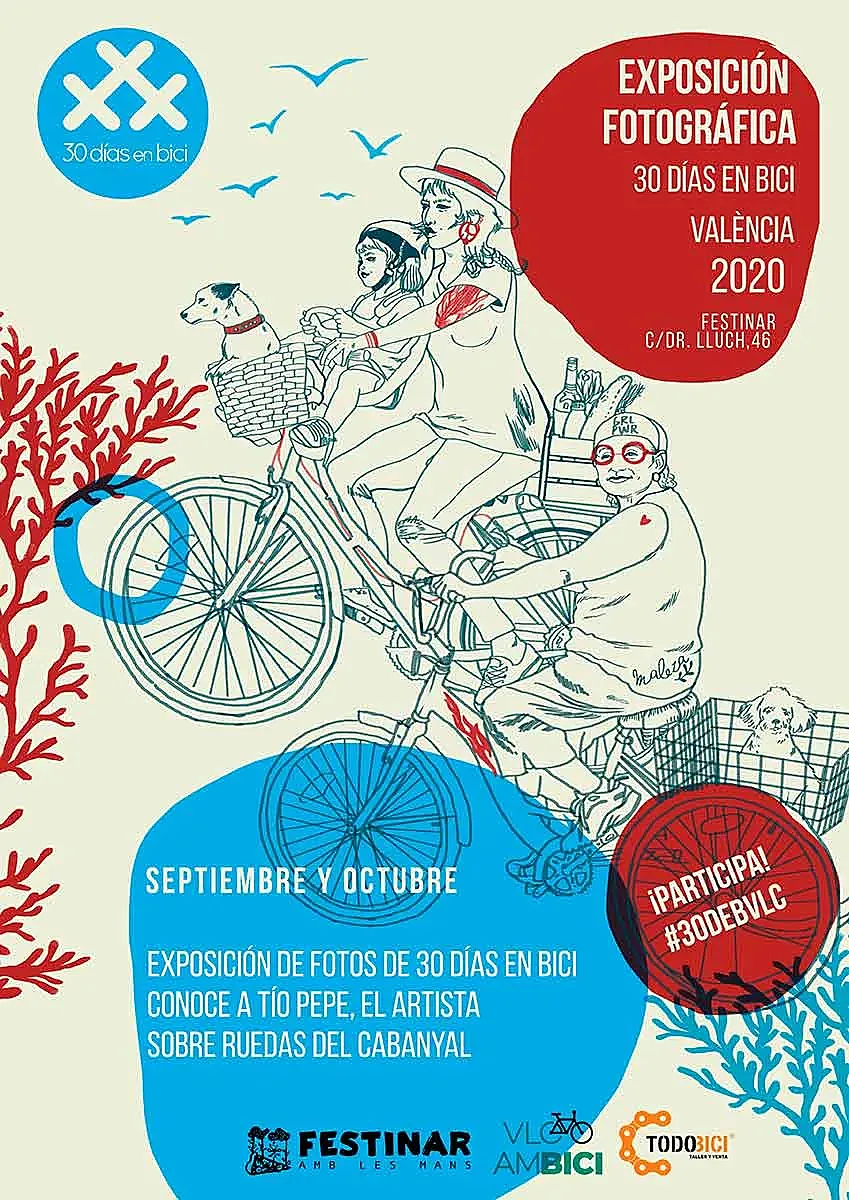 Cartel de la exposición de fotografía 30 Días en Bici. Autora: Valentina Maleza.