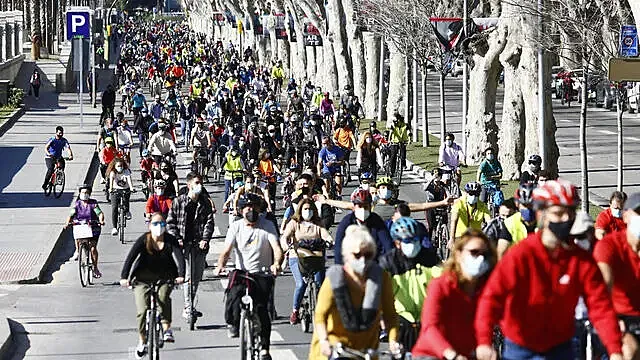 Así fue la histórica protesta de los ciclistas de Málaga 