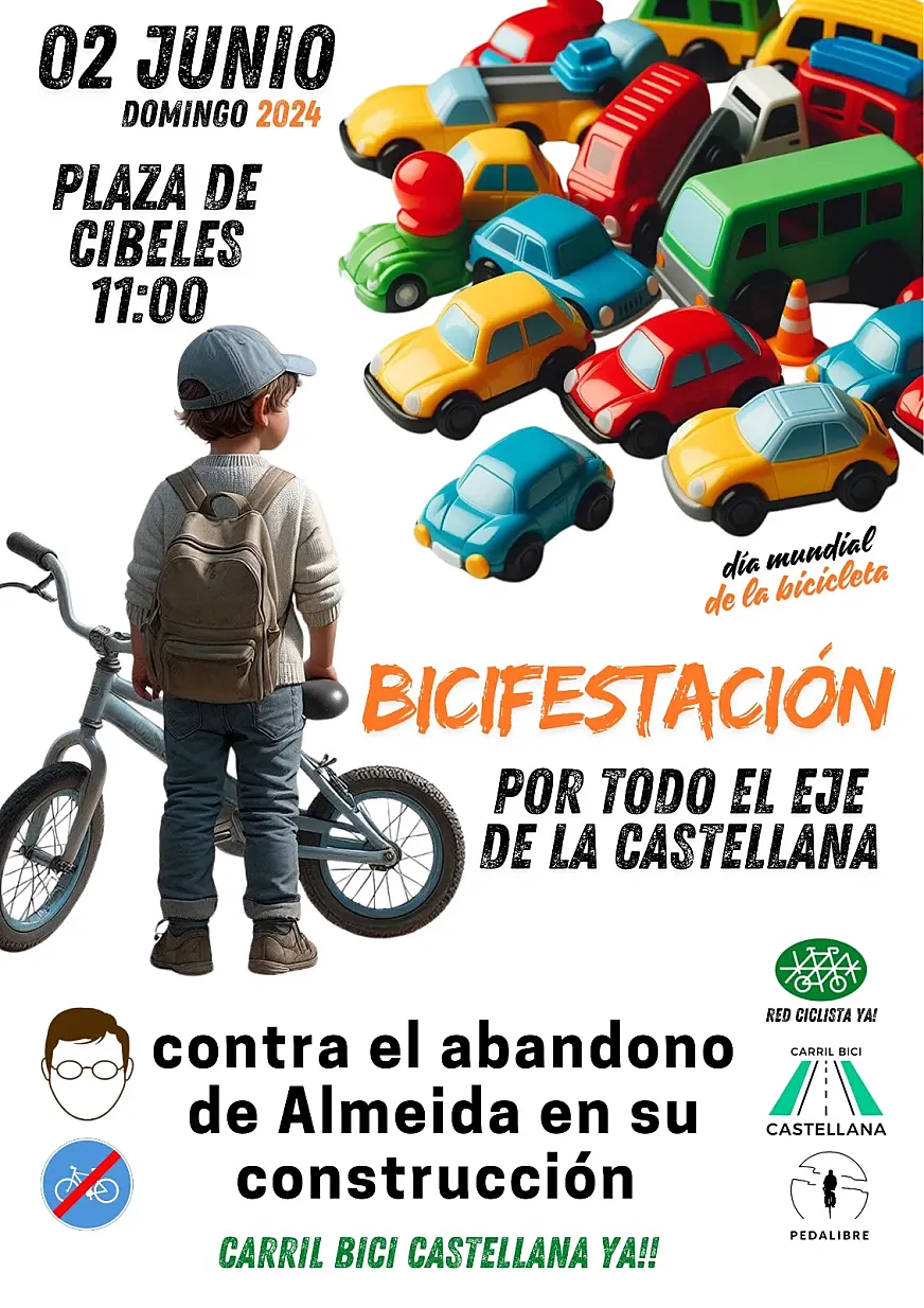 Cartel de la 'Bicifestación' del 2 de junio en Madrid.