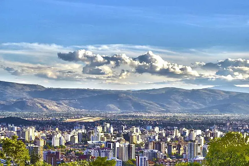 Vista aérea de Cochabamba.