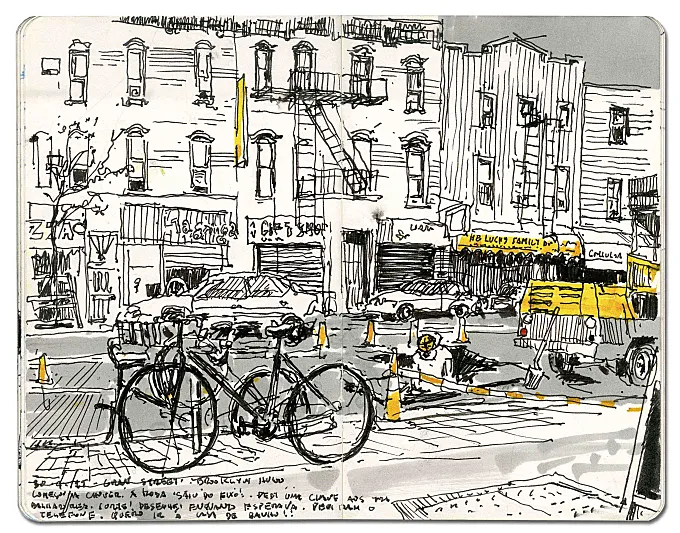Pinceladas: bicicletas y urban sketching por Hugo Costa