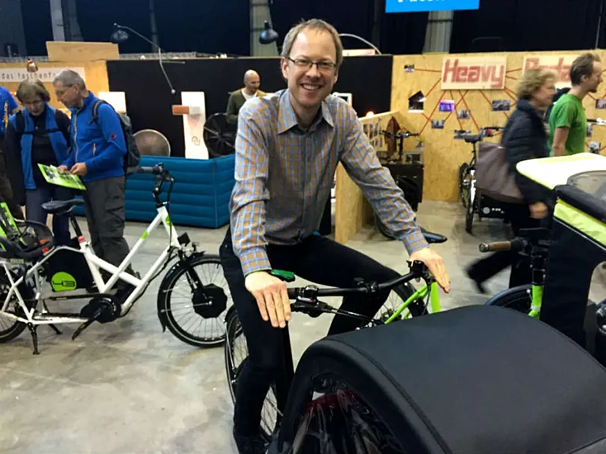 Arne Behrensen, experto en cargo bikes (foto: R.V.)