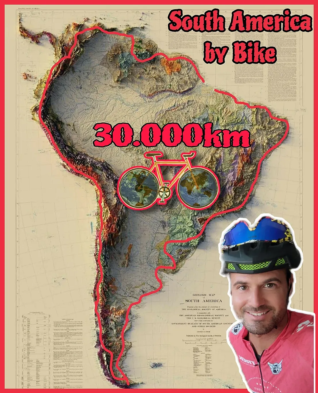 Juanma Mérida se propone rodear Sudamérica en bicicleta.