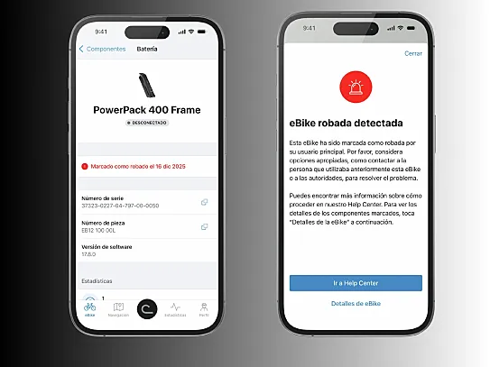 Bloquear tu e-bike remotamente es tan sencillo como abrir la app eBike Flow y notificar su robo.