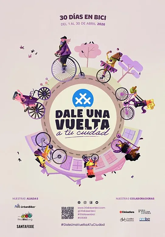 Cartel de 30 Días en Bici 2026 diseñado por Marina Iglesias.