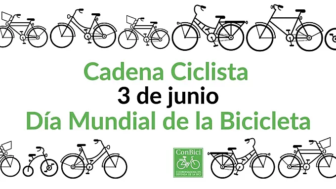 Cadena ciclista en Madrid por el Día Mundial de la Bicicleta
