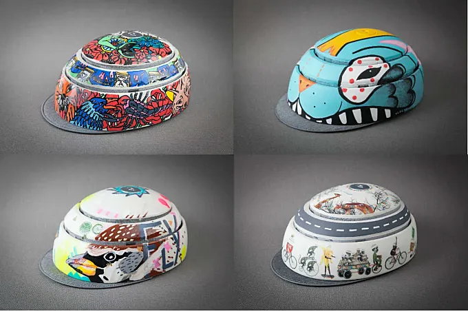 Arte y solidaridad: 41 artistas valencianos ilustran cascos de bici