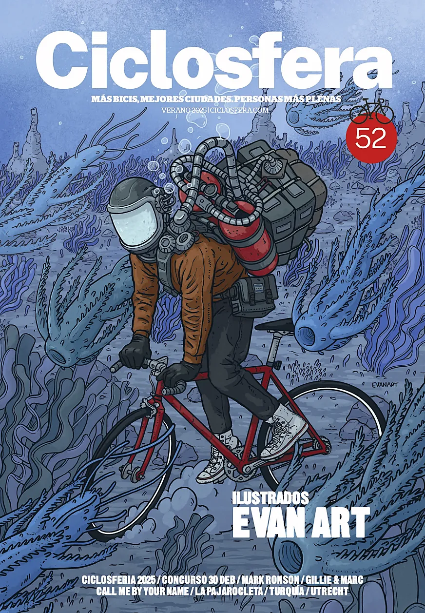 La enorme portada de Ciclosfera #52 la firma Evan Art.