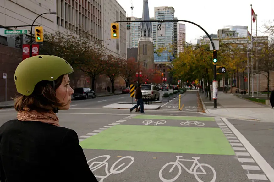 Carril bici en Vancouver (foto: Paul Krueger)