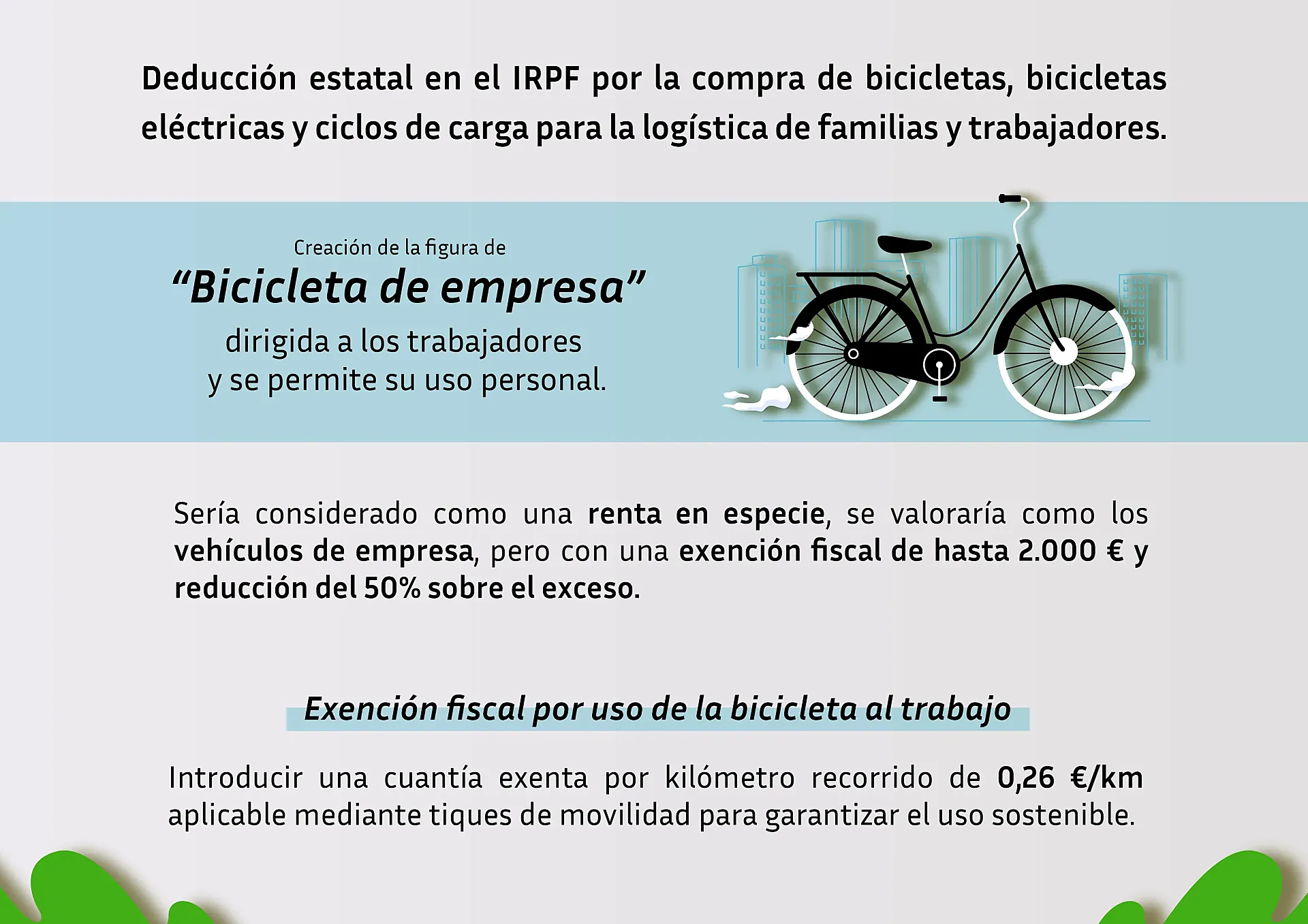 El estudio propone la creación de la figura "bicicleta de empresa".