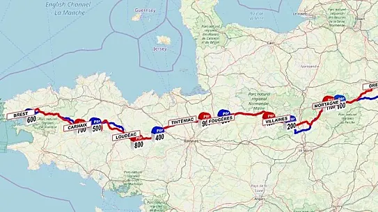 Recorrido de Paris-Brest-Paris en 2023.